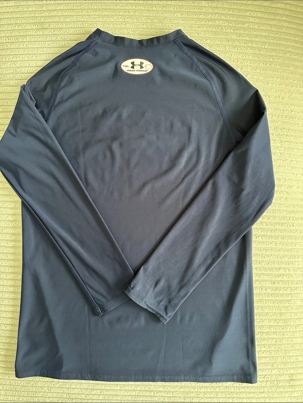 Under Armour Navy Long-Sleeve Performance Tee with White & Light Blue Print YXL